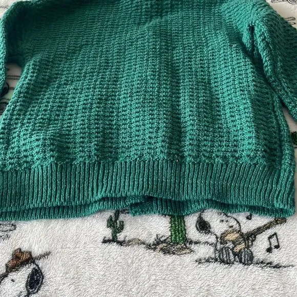 Cat & jack long sleeve green knit cardigan button down v neck sweater size 4T - Picture 8 of 9
